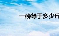 一磅等于多少斤（一起来看看）