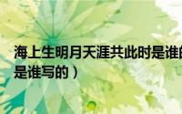 海上生明月天涯共此时是谁的诗句（海上生明月天涯共此时是谁写的）