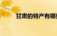 甘肃的特产有哪些（甘肃的特产）