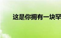 这是你拥有一块罕见的建筑史的机会
