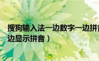 搜狗输入法一边数字一边拼音（搜狗输入法怎么一边打字一边显示拼音）
