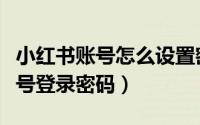 小红书账号怎么设置密码（小红书如何设置账号登录密码）