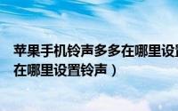 苹果手机铃声多多在哪里设置铃声视频（苹果手机铃声多多在哪里设置铃声）
