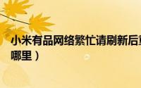 小米有品网络繁忙请刷新后重试（小米有品网络安全功能在哪里）