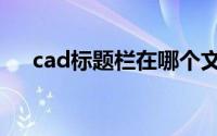 cad标题栏在哪个文件夹（cad标题栏）