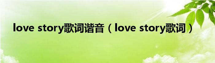 love story歌词谐音（love story歌词）