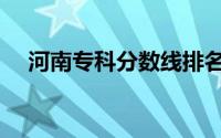 河南专科分数线排名（河南专科分数线）