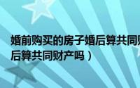 婚前购买的房子婚后算共同财产吗知乎（婚前购买的房子婚后算共同财产吗）