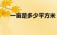 一亩是多少平方米（一公顷是多少亩）