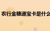 农行金穗通宝卡是什么卡（农行金穗通宝卡）