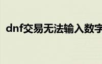 dnf交易无法输入数字（dnf粉装无法交易）