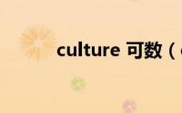 culture 可数（culture可数吗）