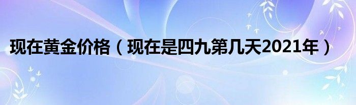 現在黃金價格（現在是四九第幾天2021年）