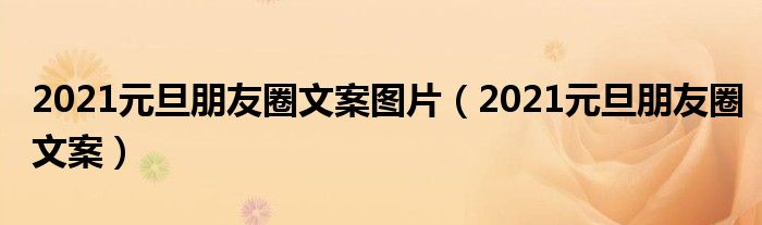 2021元旦朋友圈文案圖片（2021元旦朋友圈文案）