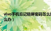 vivo手机忘记锁屏密码怎么解锁（vivo手机忘记锁屏密码怎么办）