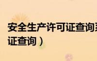 安全生产许可证查询系统官网（安全生产许可证查询）