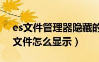 es文件管理器隐藏的文件怎么显示（隐藏的文件怎么显示）