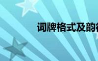 词牌格式及韵律（词牌格式）