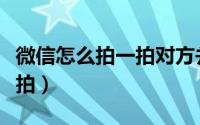 微信怎么拍一拍对方并亲一下（微信怎么拍一拍）