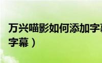 万兴喵影如何添加字幕（万兴喵影如何快速加字幕）