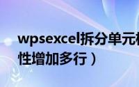 wpsexcel拆分单元格（wpsexcel如何一次性增加多行）