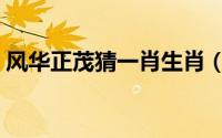 风华正茂猜一肖生肖（风华正茂是什么生肖）