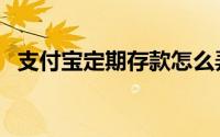 支付宝定期存款怎么弄（支付宝存款利息）