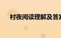 村夜阅读理解及答案（村夜 阅读答案）