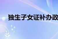 独生子女证补办政策（独生子女证补办）