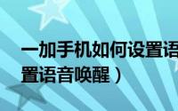 一加手机如何设置语音唤醒（一加12如何设置语音唤醒）
