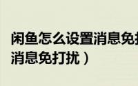 闲鱼怎么设置消息免打扰模式（闲鱼怎么设置消息免打扰）