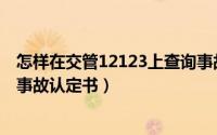 怎样在交管12123上查询事故认定书（交管12123在哪查看事故认定书）
