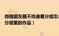 微信朋友圈不给谁看分组怎么删除（番茄小说如何删除小说分组里的作品）