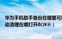 华为手机助手备份在哪里可以打开（华为手机助手安装包自动清理在哪打开