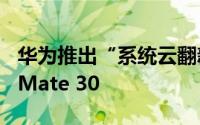 华为推出“系统云翻新”功能 首发支持P40/Mate 30