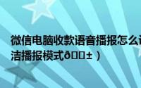 微信电脑收款语音播报怎么设置（百度地图语音怎么设置简洁播报模式
