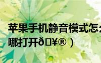 苹果手机静音模式怎么打开（抖音静音模式在哪打开