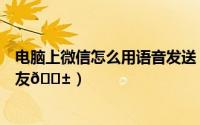 电脑上微信怎么用语音发送（微信如何将语音发送给其他好友