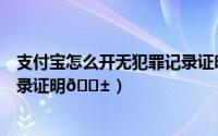 支付宝怎么开无犯罪记录证明吉林（支付宝怎么开无犯罪记录证明