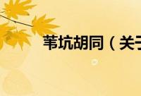 苇坑胡同（关于苇坑胡同的简介）