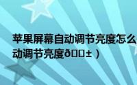苹果屏幕自动调节亮度怎么关（iphone15如何关闭屏幕自动调节亮度