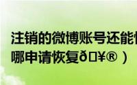 注销的微博账号还能恢复吗（微博账号异常在哪申请恢复