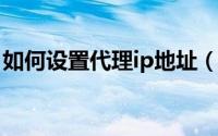 如何设置代理ip地址（如何设置代理ip