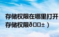 存储权限在哪里打开（华为Mate60如何启用存储权限