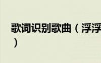 歌词识别歌曲（浮浮雷达如何识别歌曲