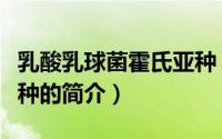 乳酸乳球菌霍氏亚种（关于乳酸乳球菌霍氏亚种的简介）