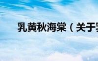 乳黄秋海棠（关于乳黄秋海棠的简介）