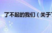 了不起的我们（关于了不起的我们的简介）