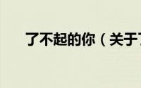 了不起的你（关于了不起的你的简介）