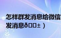怎样群发消息给微信好友（QQ如何给好友群发消息